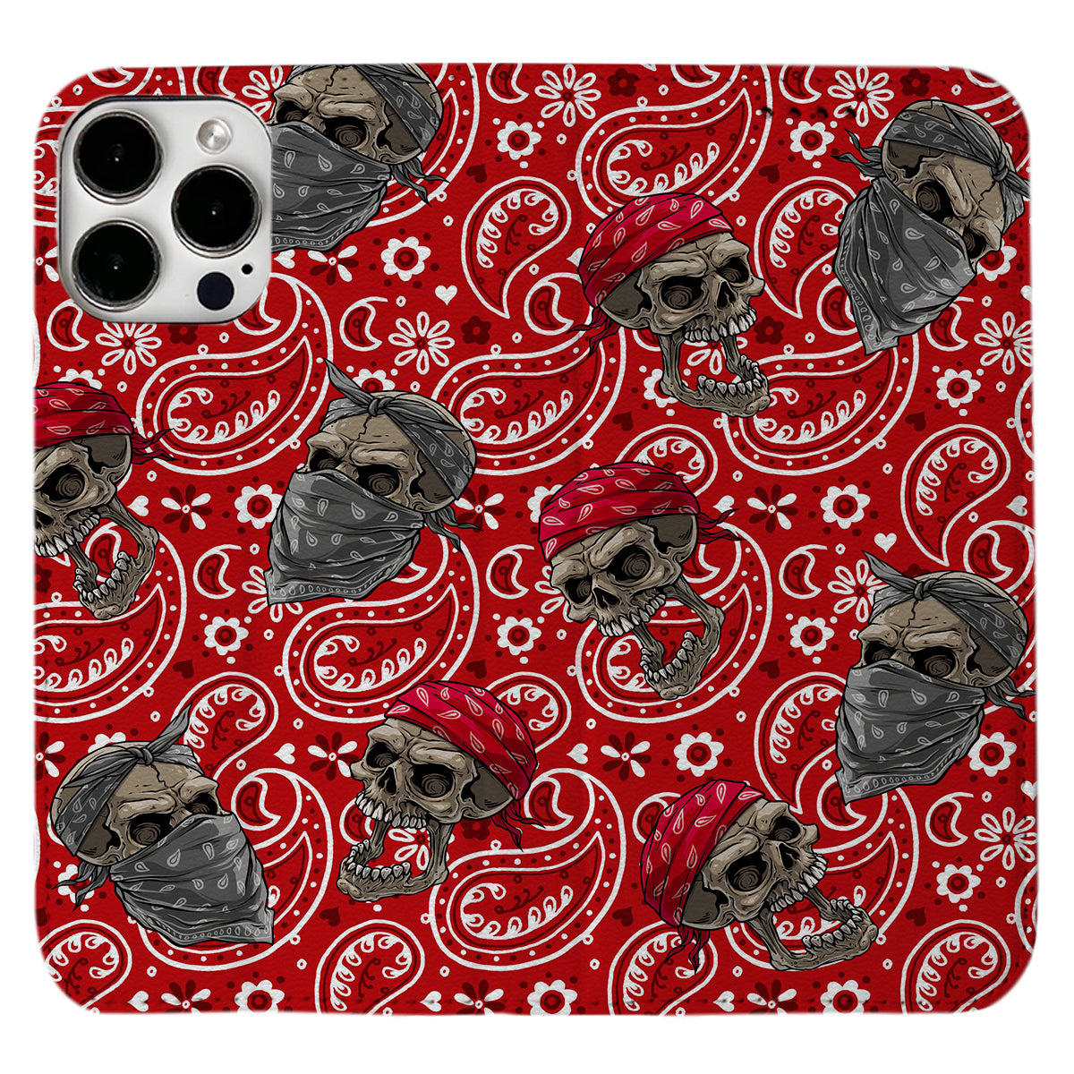 Red Bandana iPhone Leather Case