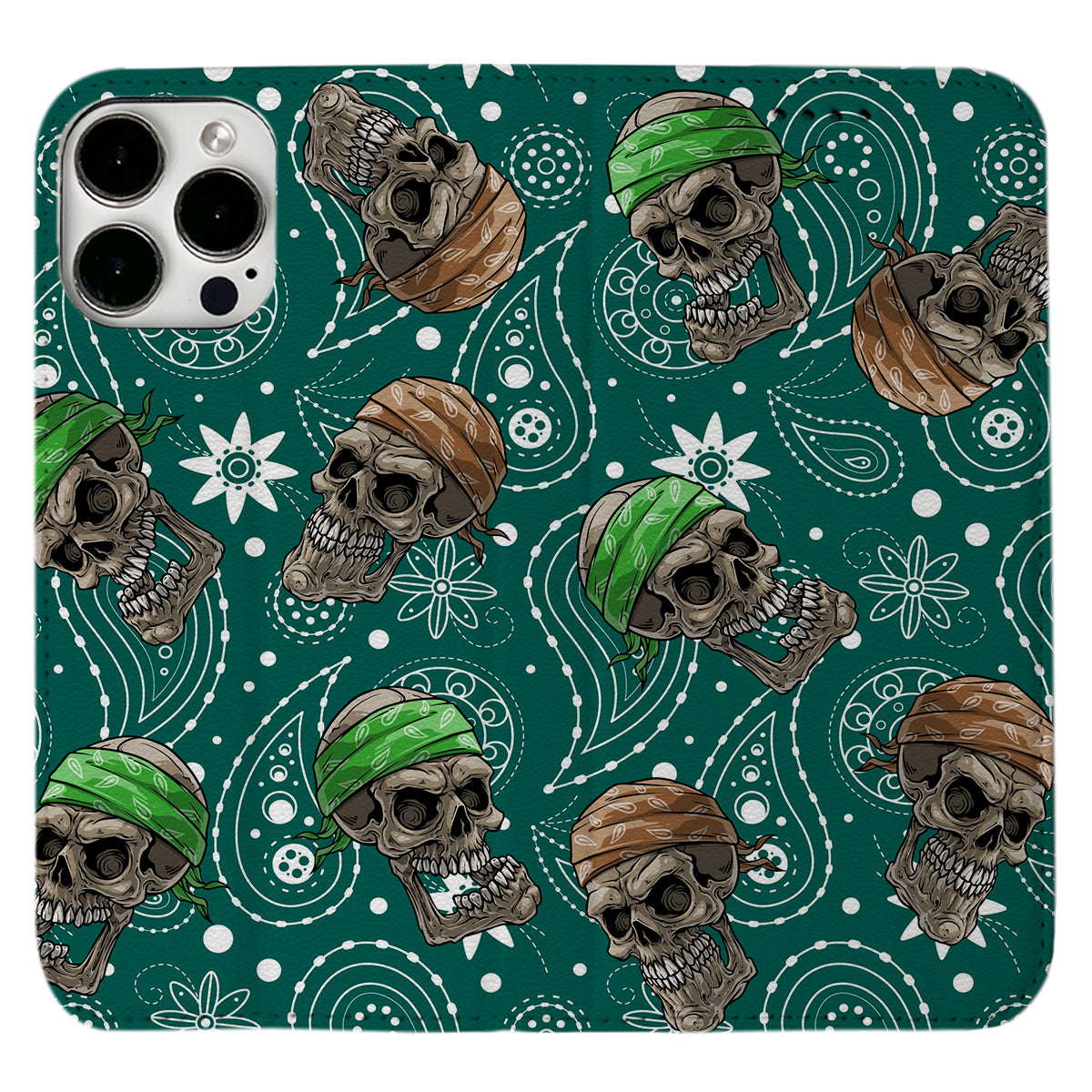 Green Bandana iPhone Leather Case