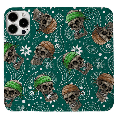 Green Bandana iPhone Leather Case