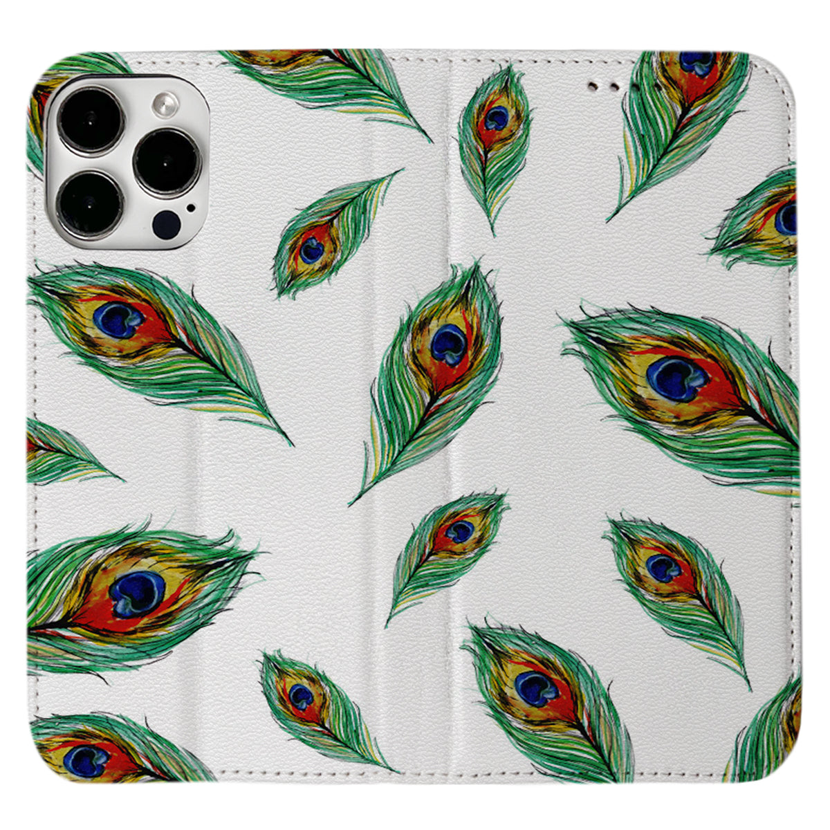 Green Peacock Feather iPhone Leather Case