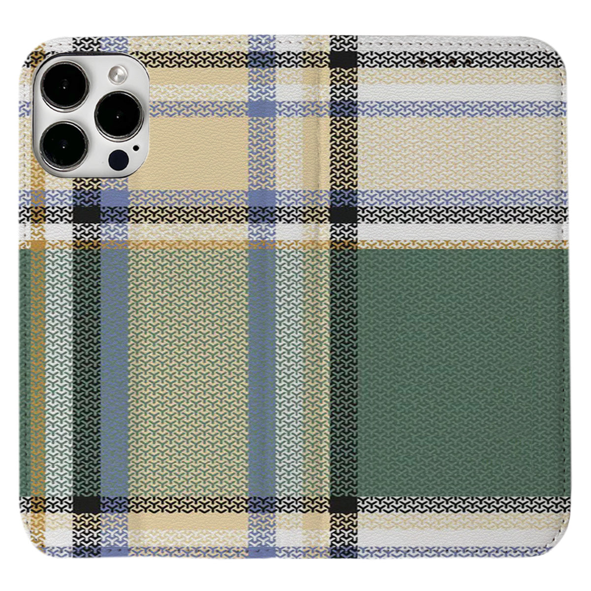 Green Plaid Pattern iPhone Leather Case