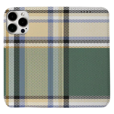 Green Plaid Pattern iPhone Leather Case