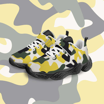 Yellow Camouflage Kids Running Shoes