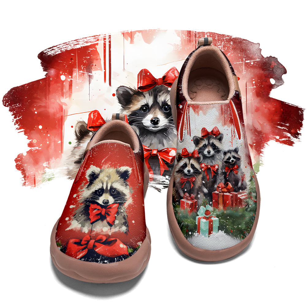 Christmas Raccoon Gift Slip On