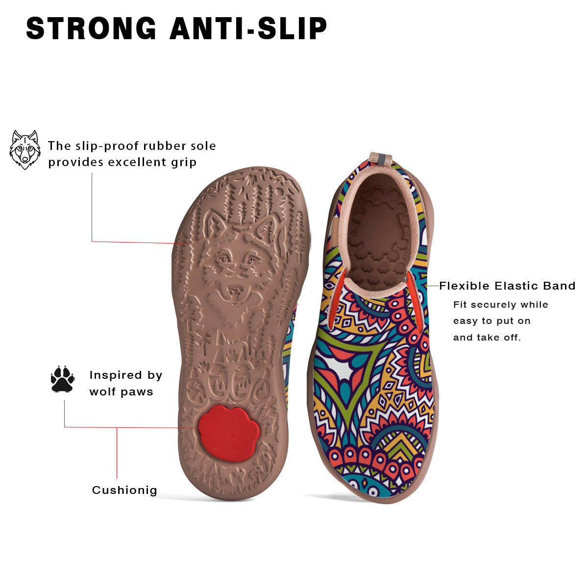 Ethnic Patterns Mandala Slip On