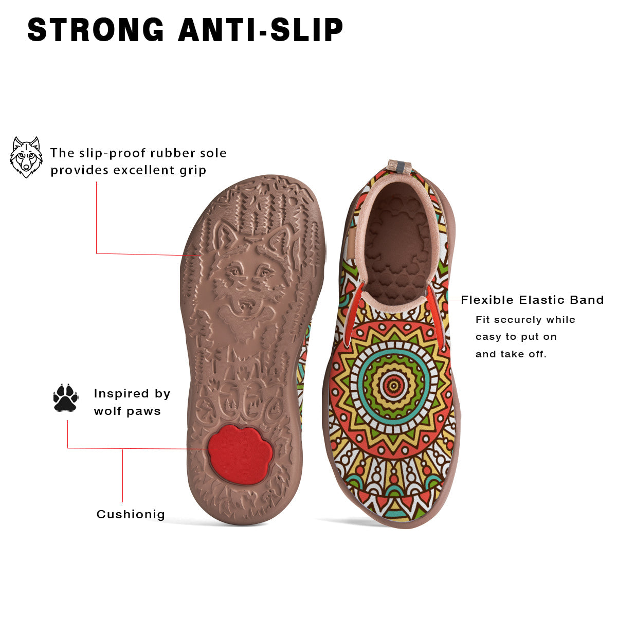 Ethnic Patterns Mandala Slip On