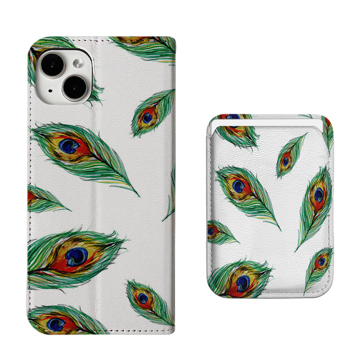 Green Peacock Feather iPhone Leather Case