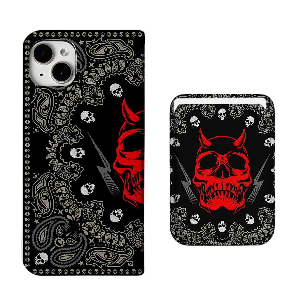 Black Bandana iPhone Leather Case