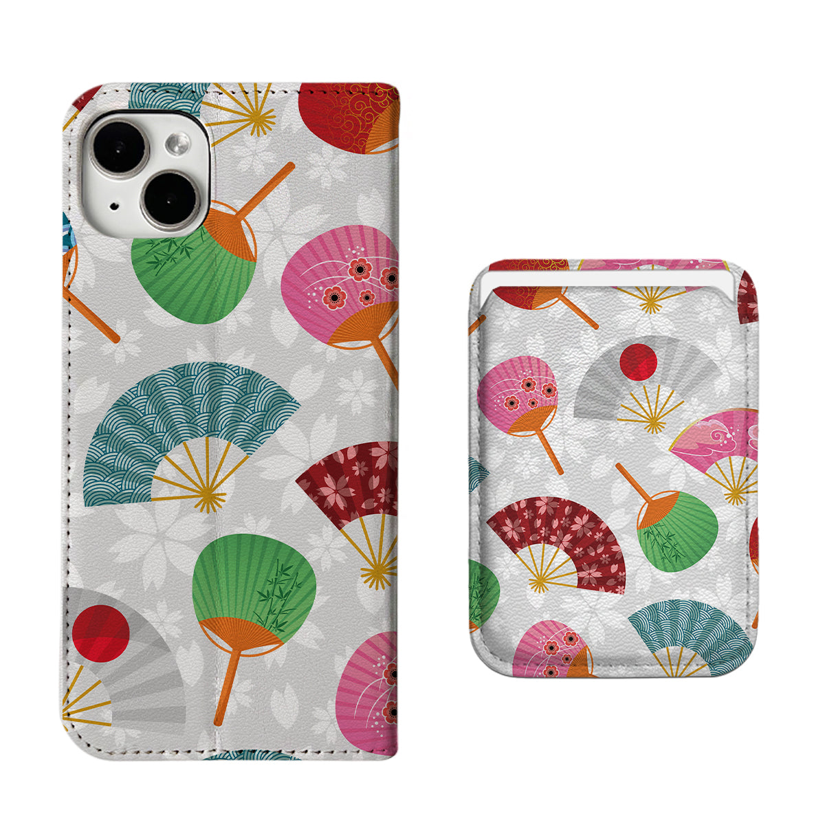 Fan Cherry Blossoms iPhone Leather Case