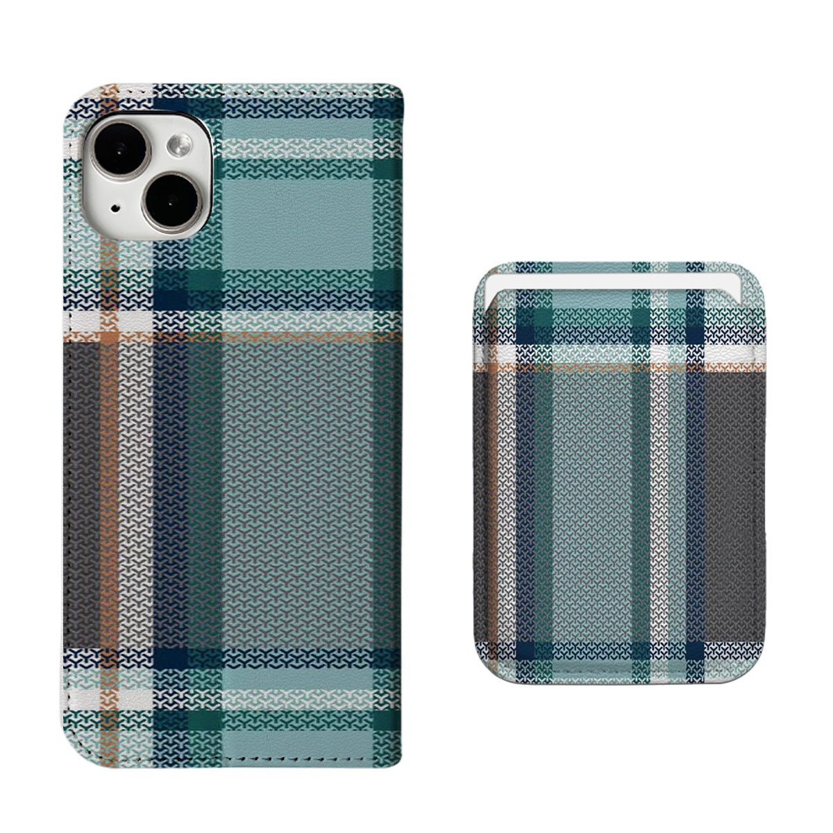 Green Plaid Pattern iPhone Leather Case