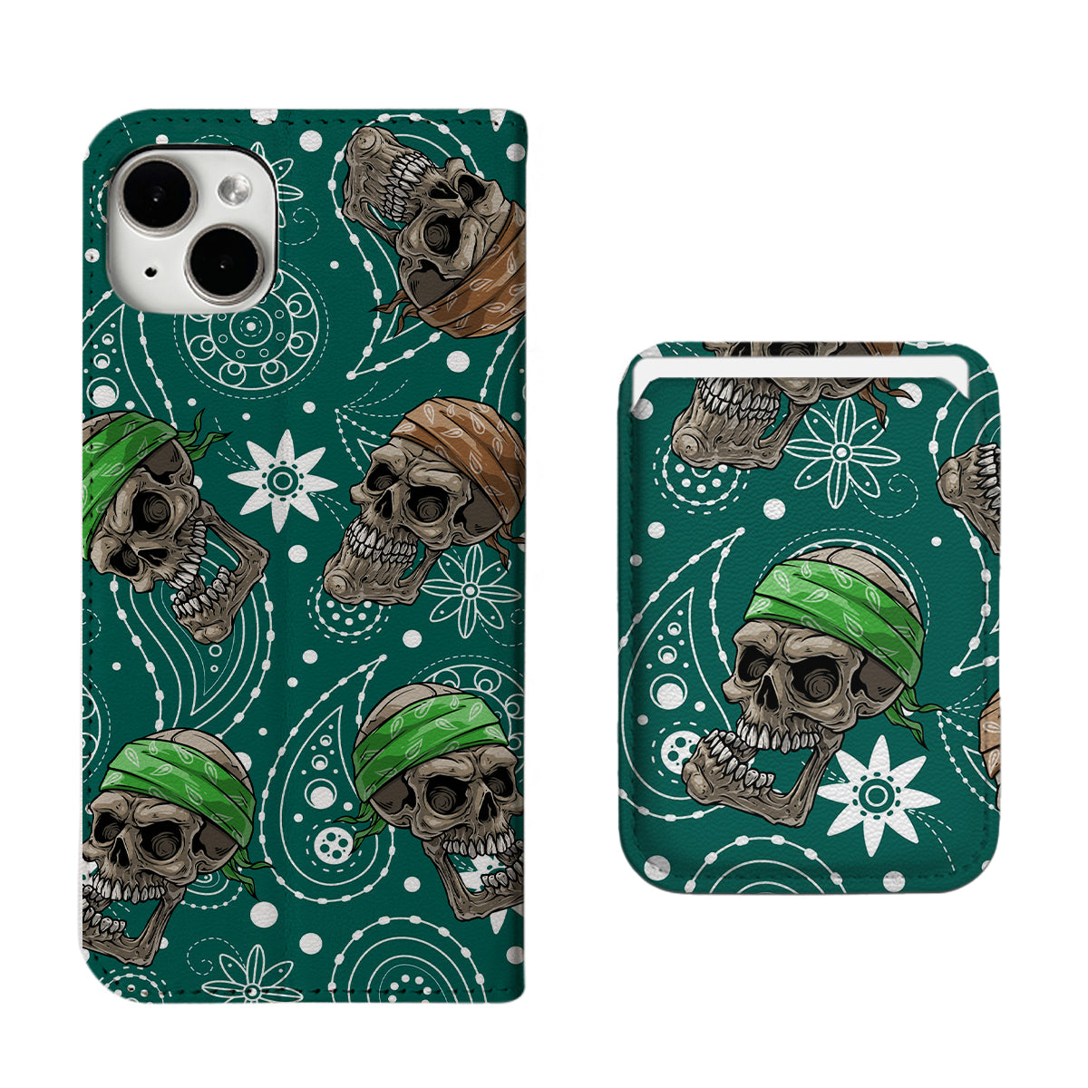 Green Bandana iPhone Leather Case