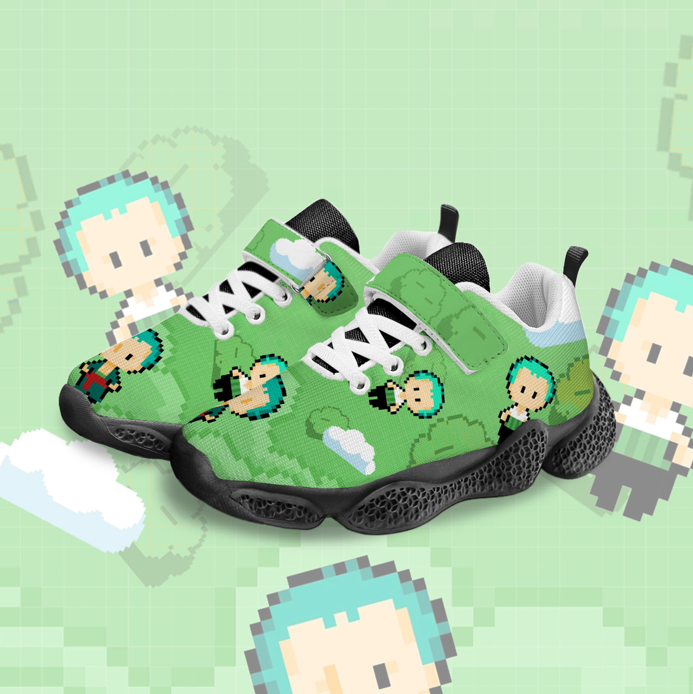 Pixel Roronoa Zoro Kids Running Shoes