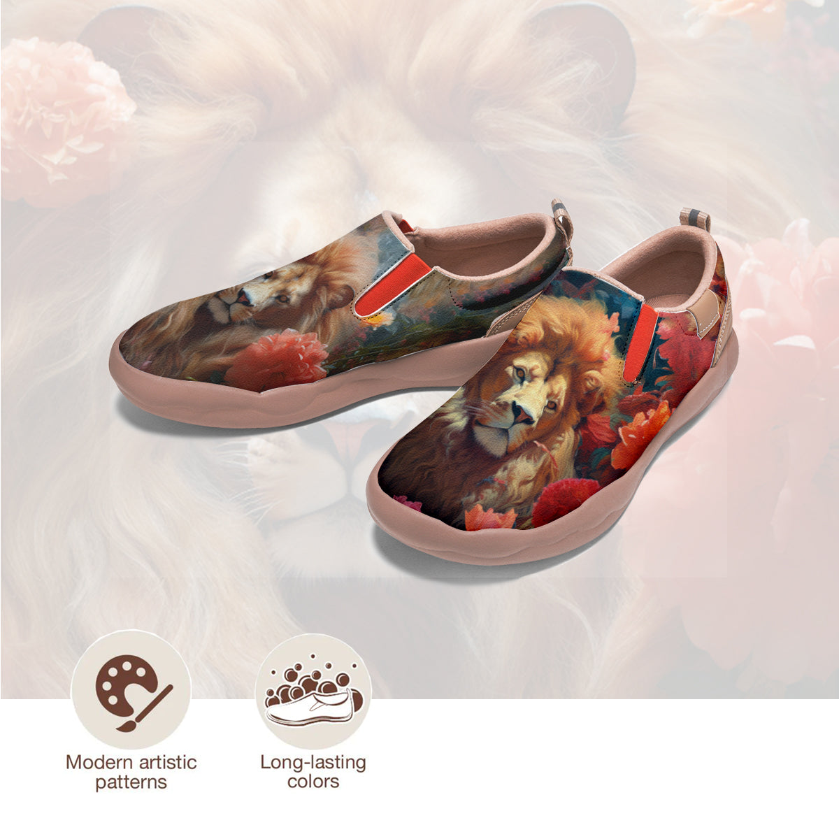 Floral Lion Slip On