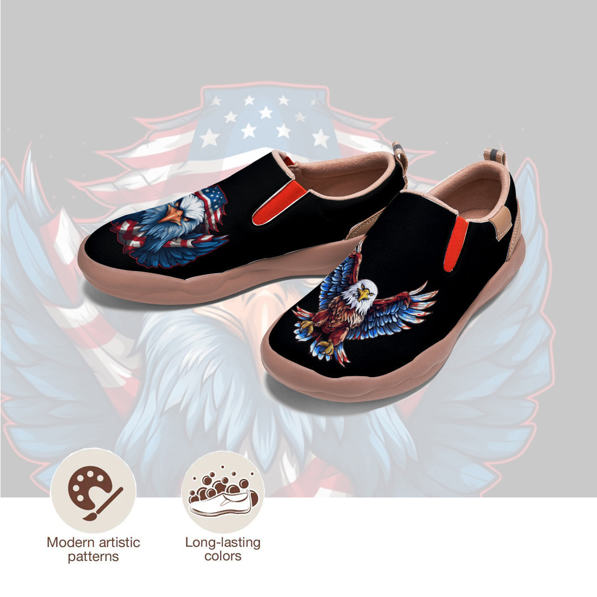 Eagle American Flag Slip On