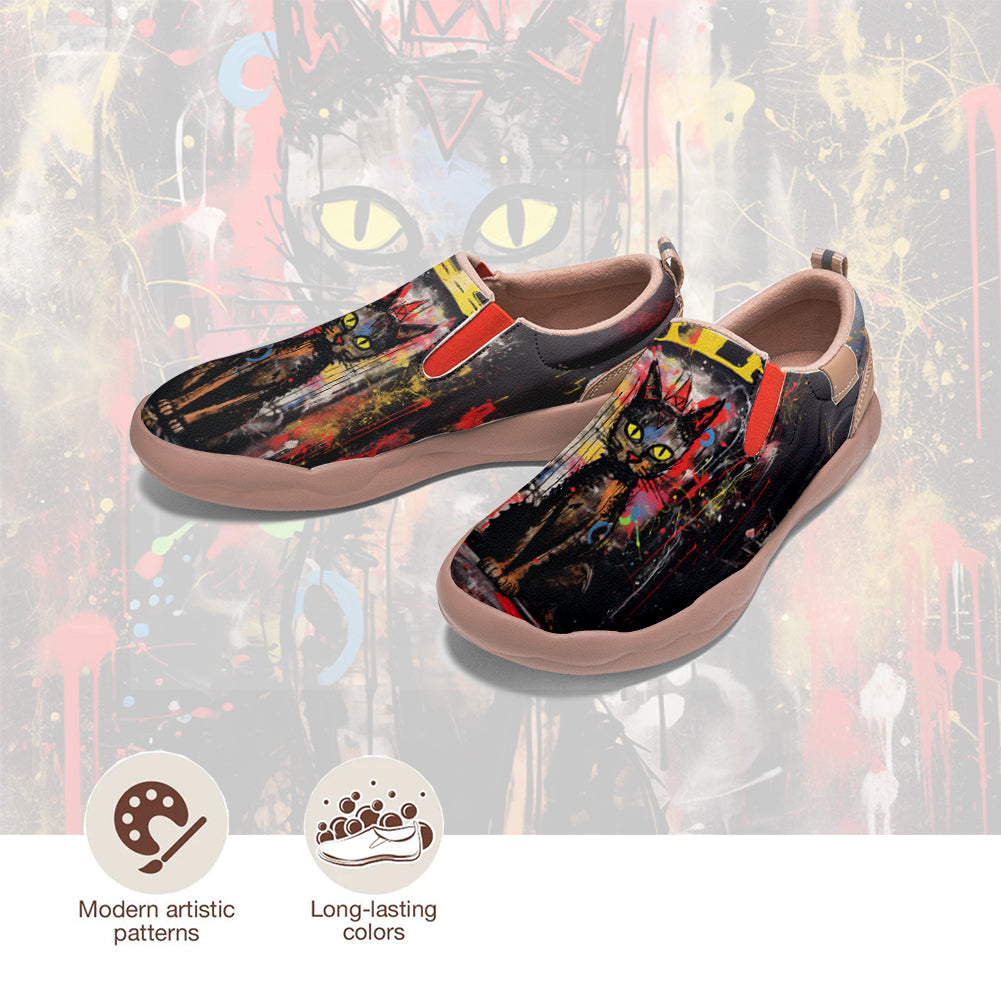 Graffiti Basquiat Cat Slip On