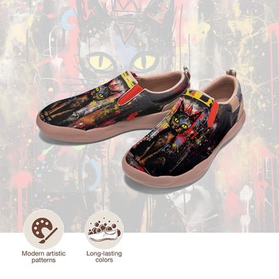 Graffiti Basquiat Cat Slip On