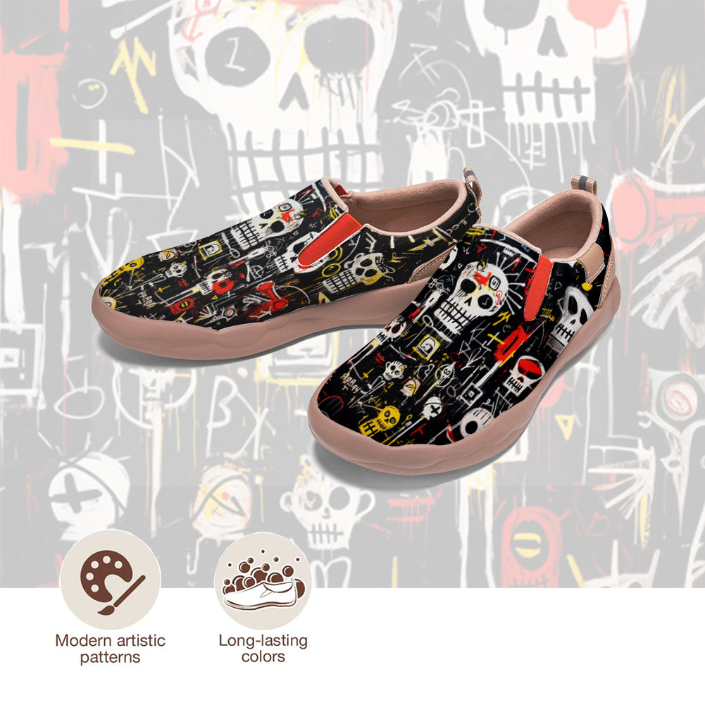 Graffiti Skull Slip On