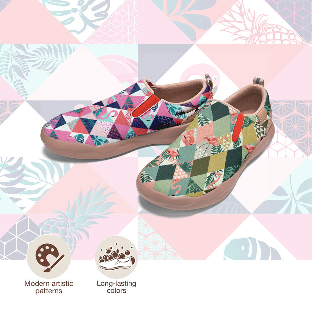 Flamingo Patchwork Slip On