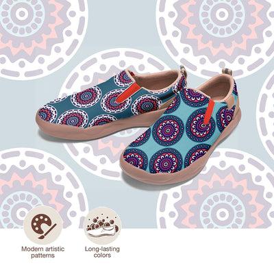 Cyan-Blue Mandala Slip On