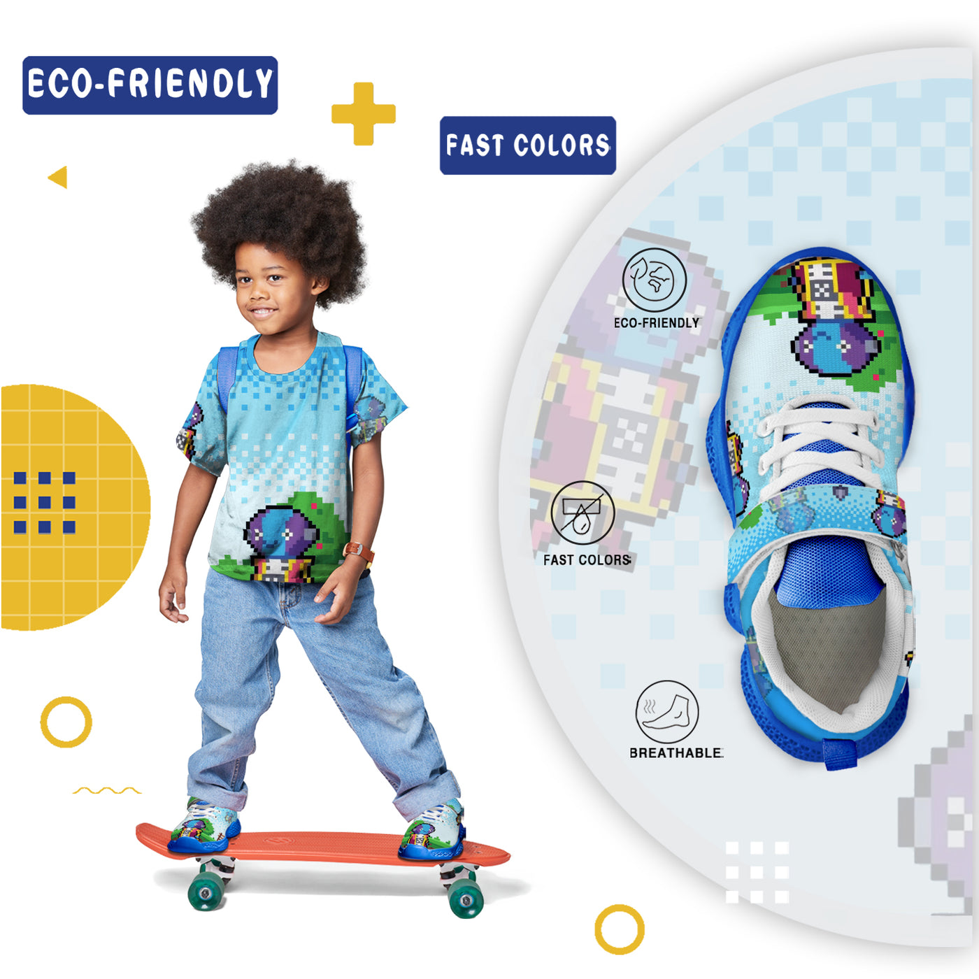 Pixel Zeno Kids Running Shoes