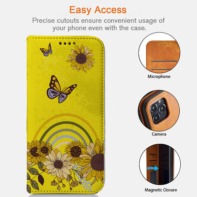 Sunflower iPhone Leather Case