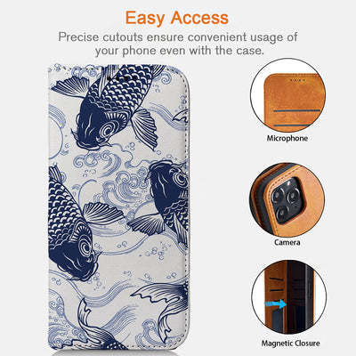 Koi Fish iPhone Leather Case