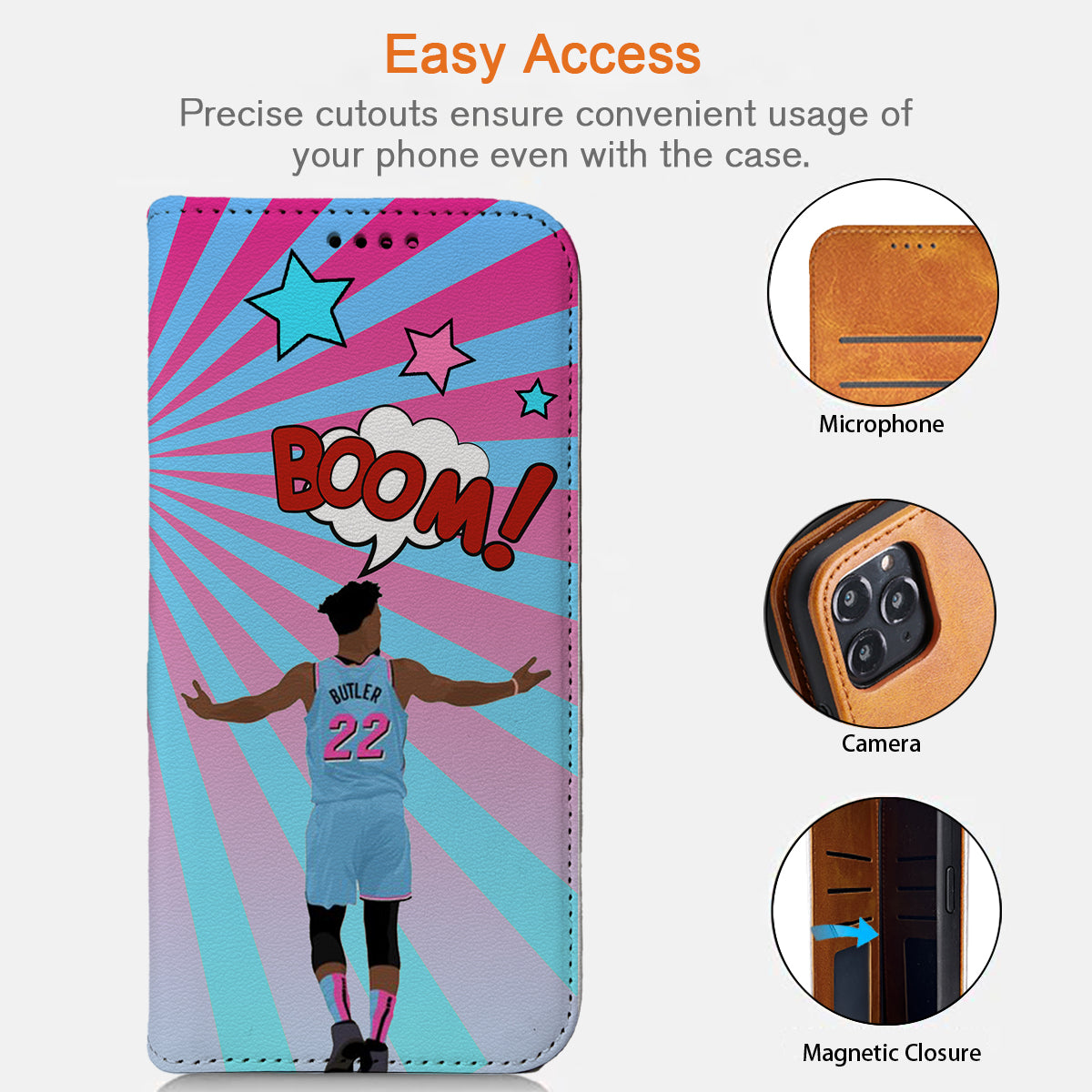 Miami Basketball iPhone Leather Case