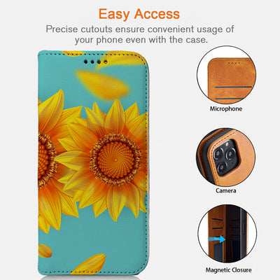 Sunflower iPhone Leather Case