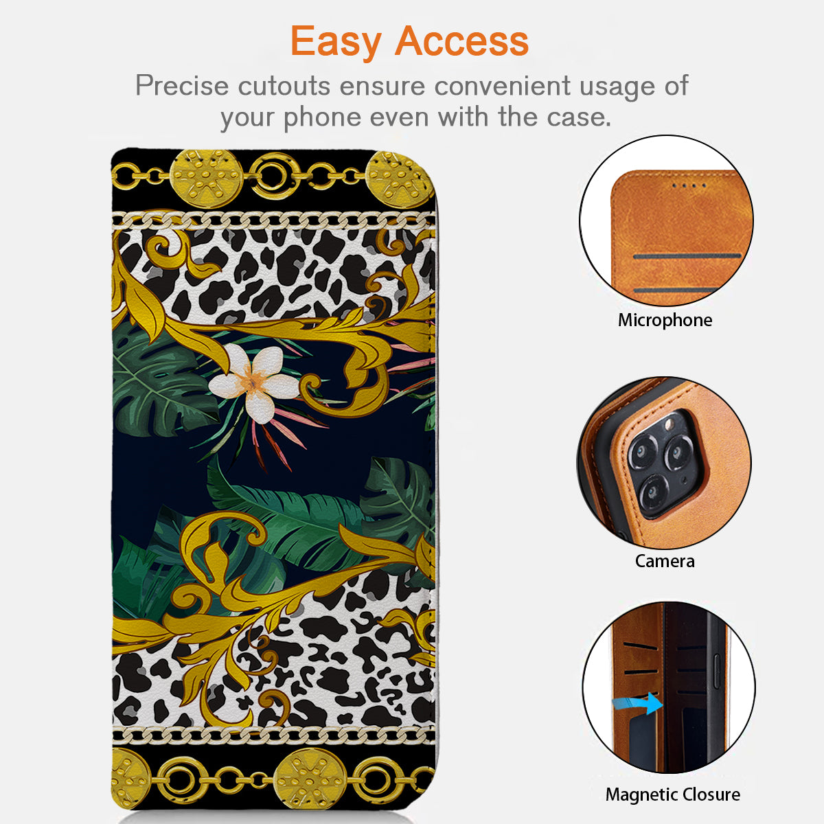 Leopard Print iPhone Leather Case