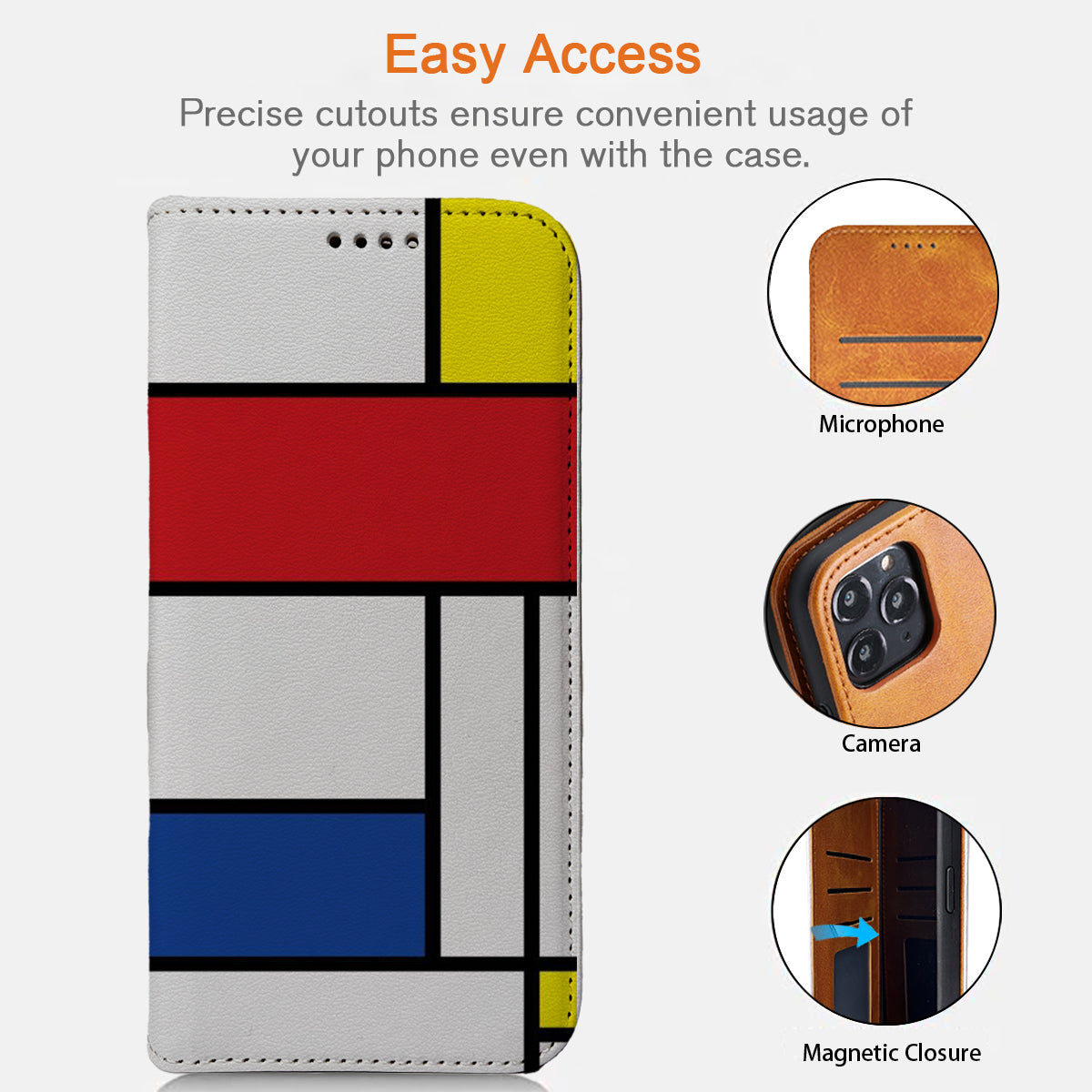 Mondrian iPhone Leather Case