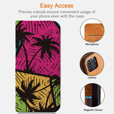 Palm Tree iPhone Leather Case