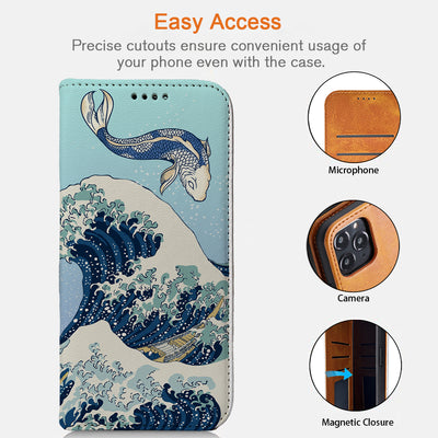 Koi Fish iPhone Leather Case