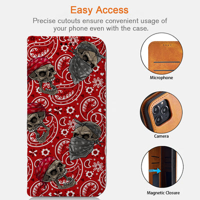 Red Bandana iPhone Leather Case