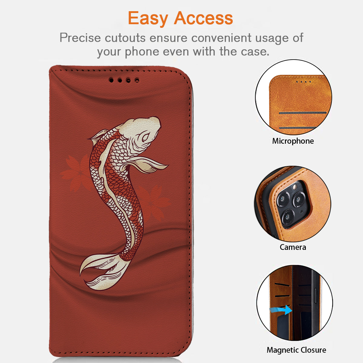 Koi Fish iPhone Leather Case