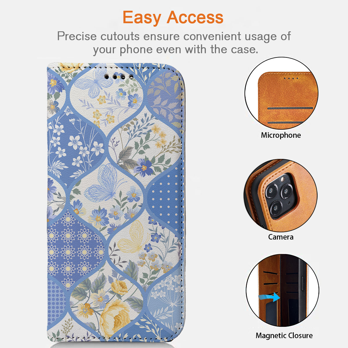 Patchwork Pattern iPhone Leather Case