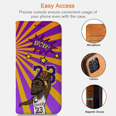 Los Angeles Basketball iPhone Leather Case