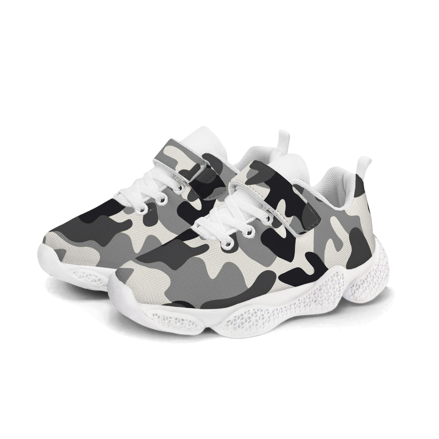 Black Camouflage Kids Running Shoes