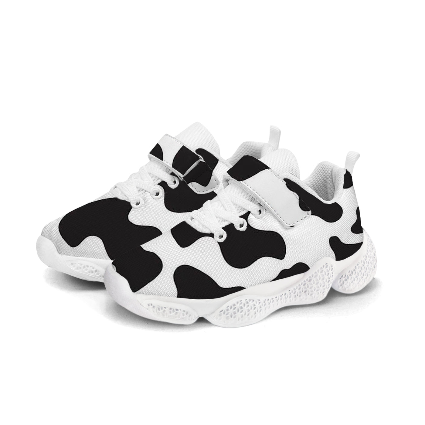 Cow Print Kids Running Shoes