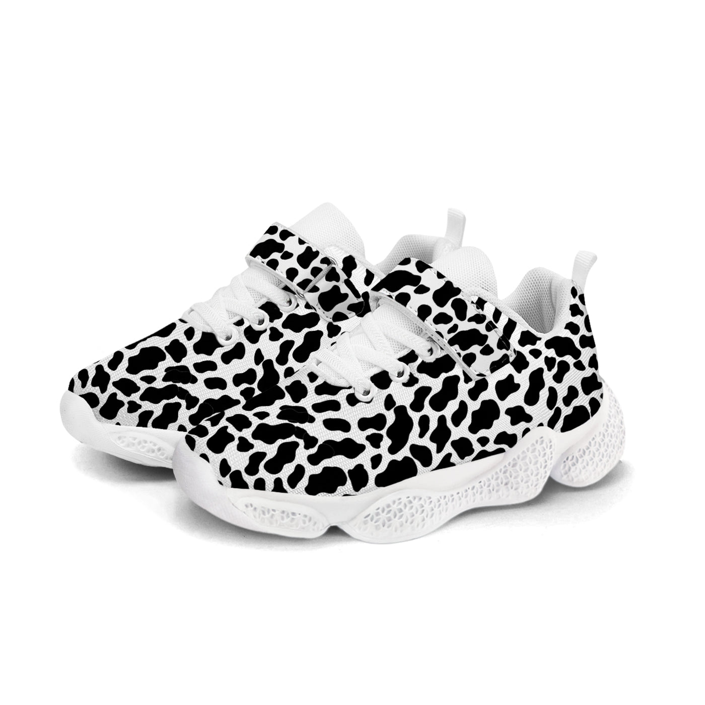 Cow Print Kids Running Shoes