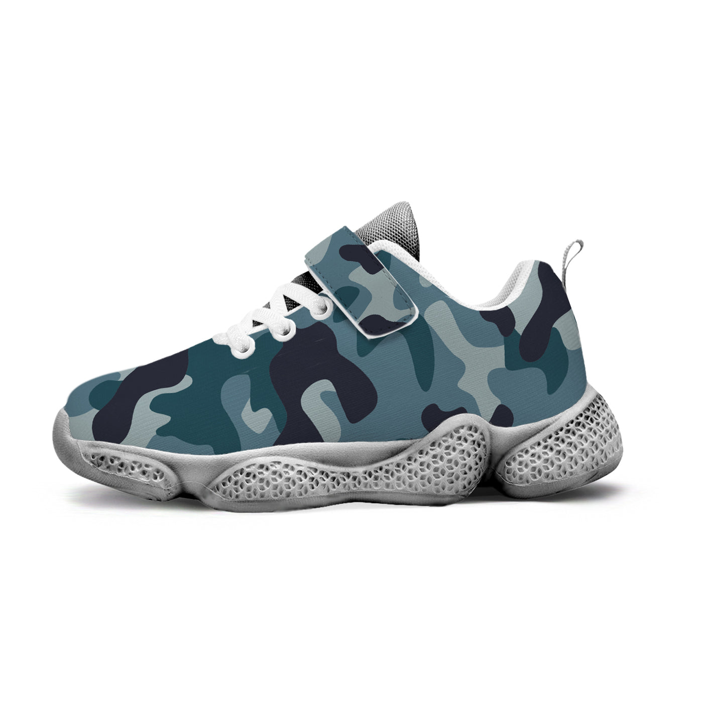 Blue Camouflage Kids Running Shoes