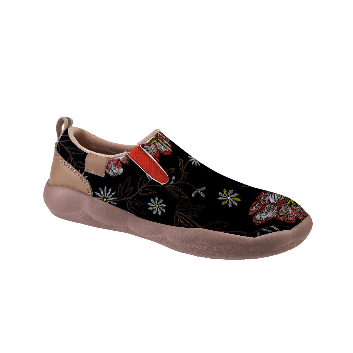 Embroidery Style Flower Slip On