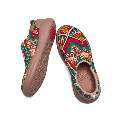 Ethnic Mandala Flower Slip On